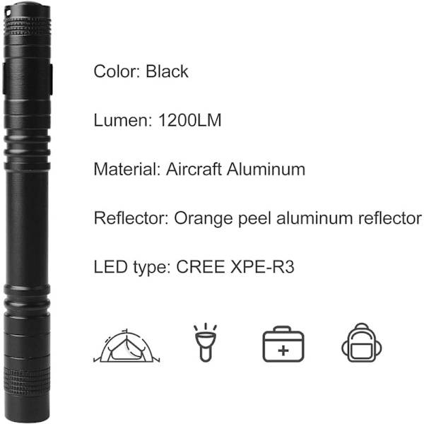 2Pcs High Lumen Flashlights Led Lights Flashlight Night Light Led Pen