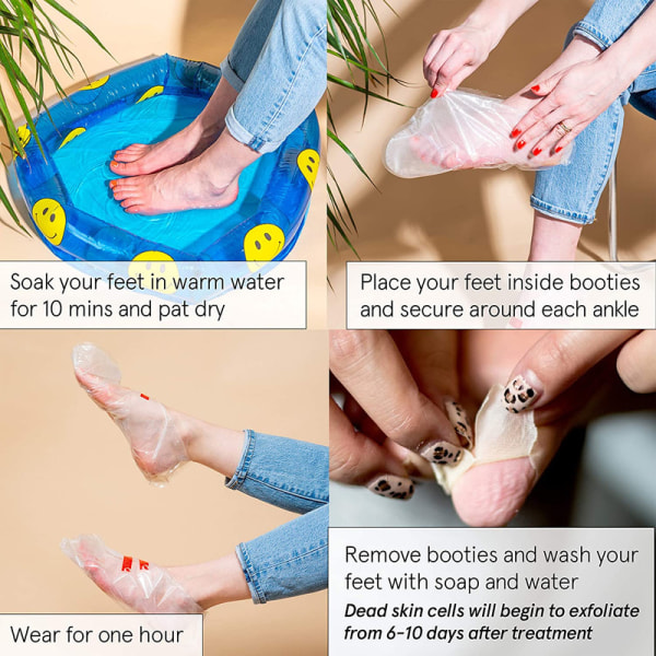 4 PAIRS Exfoliating Peel Off Foot Mask Remove
