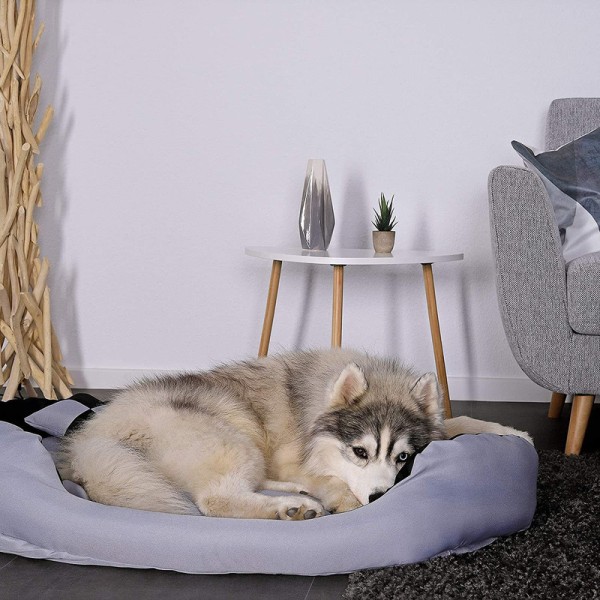 Hundkorgdyna säng 85x70x20 cm, svart/grå