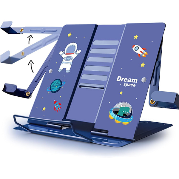 Carimee Reading Book Stand, Lightweight Cookbook Stand, Textbook Recipe Holder with Astronaut Pattern,