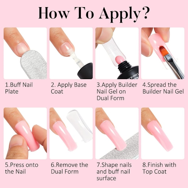 UV GEL Nagelkit, 15ml 6 Färger Byggargel Nagel Förlängning Poly Extension Gel Nagelkit 7