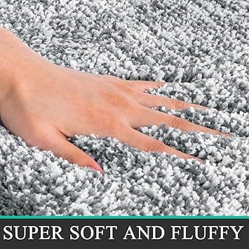 Soft 45x65cm Bath Rugs, Microfiber Fluffy Non-Slip Bath Roons Mat Water Absorbent Washable