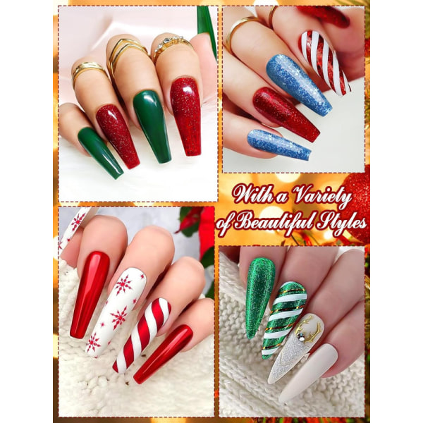 12 färger jul gel nagellack set, nagellack kit för kvinnor flickor DIY nagelkonst
