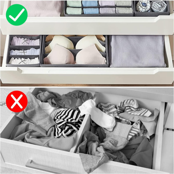 Set of 4 Drawers Organizer, Non-Woven Storage, Mesh Separation Box,