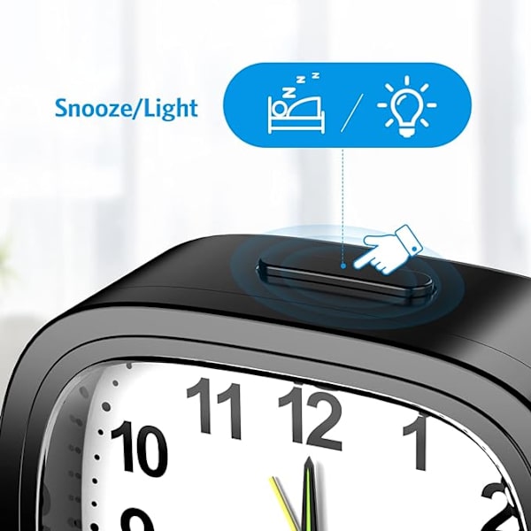 tysta väckarklockor vid sängen tickar inte sängklocka batteridriven med nattlampa stor display snooze-