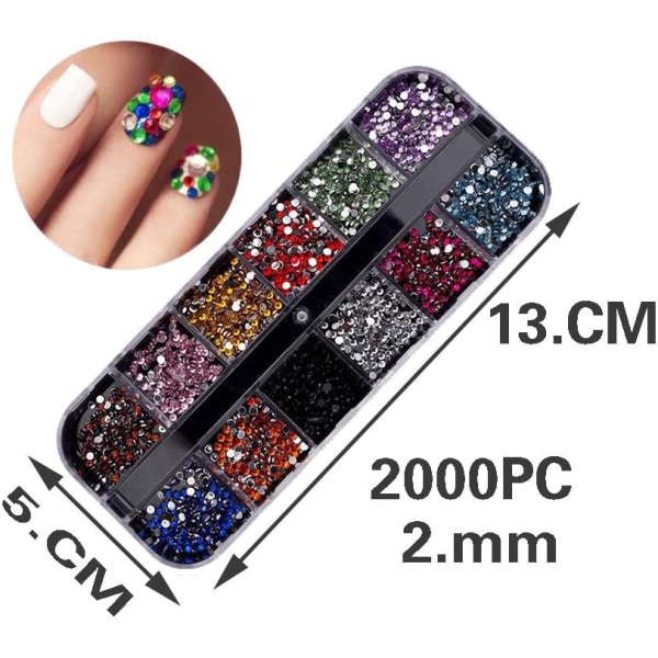 5 Packs Nail Art Rhinestone Sets Multi Design Accessories with 1 Tweezers Decoration Diamonds