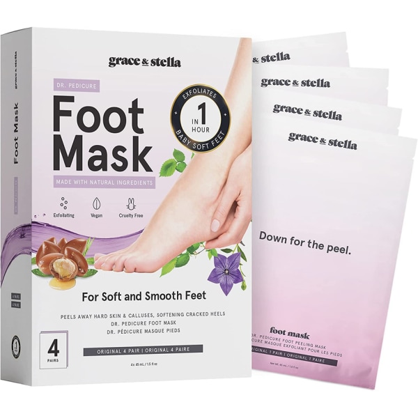 4 PAIRS Exfoliating Peel Off Foot Mask Remove