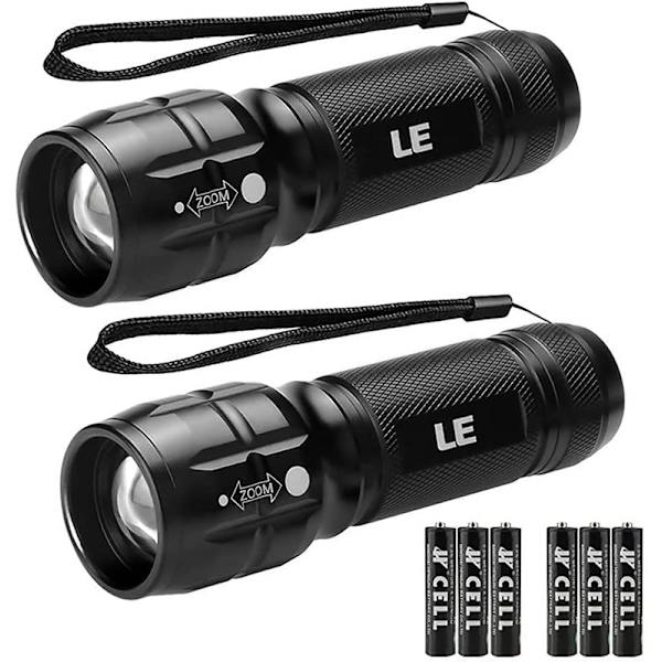LED Flashlight, Outdoor Sports Waterproof Flashlights, (Black 2 Pack)