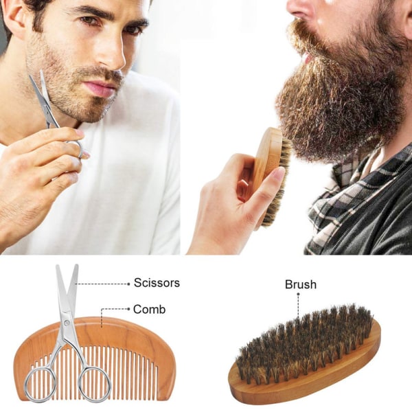 Set med skäggschampo skäggolja skäggbalsam skägg