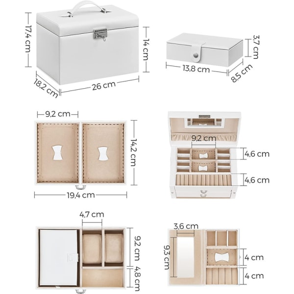 Case Smyckefodral Låsbar case 4 krokar