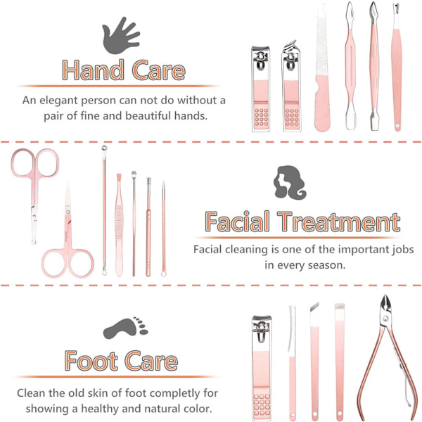 Nail Clippers, 18pcs Manicure Pedicure Set Nail Scissor Cuticle Remover for Men Women