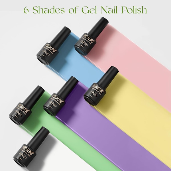 UV-nagellack Pastell 6 färger för vår sommar