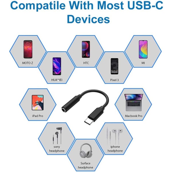 USB TYPE C TO 3.5mm AUDIO AUX HEADPHONE For SAMSUNG S10 S20