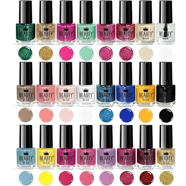 Envie de Color Komplett Nagellack Set 48 Moderna Färger + 2 Set Nagelkonst Stickers