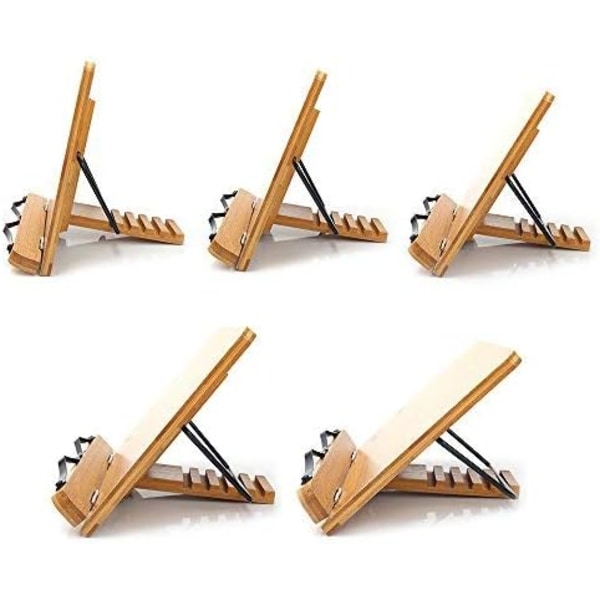 Holder, wishacc Bamboo Adjustable Book Stand Holder Tray and Page Paper Clips