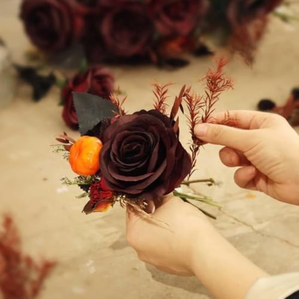 10Pcs Artificial Flowers Silk Roses Flowers Long Stem Fake Roses Flowers Bouquet for Home Wedding Party