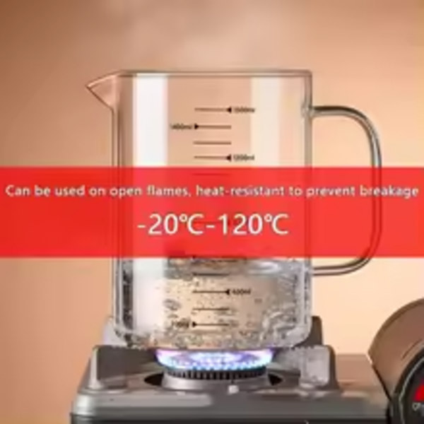 1.5L Glass Measuring Cup With Handle Large Capacity Kitchen Baking Cup