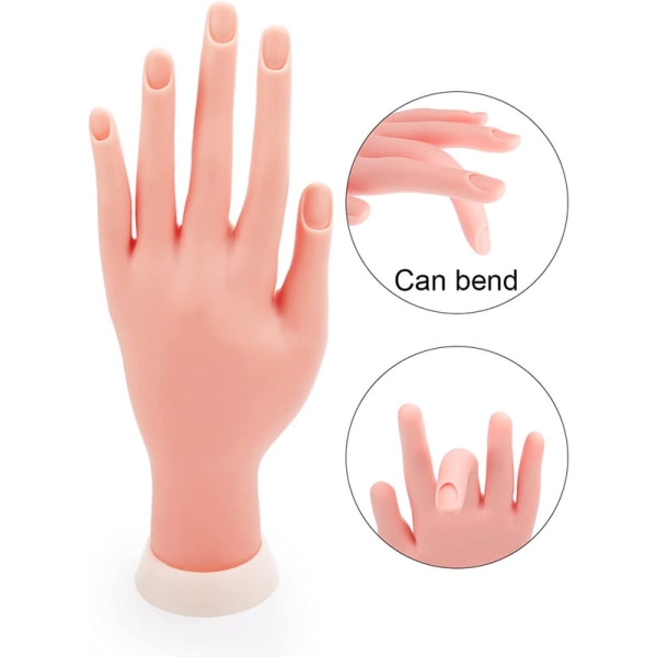 Akryl Nail Practice Hand, 200st Nail Tips