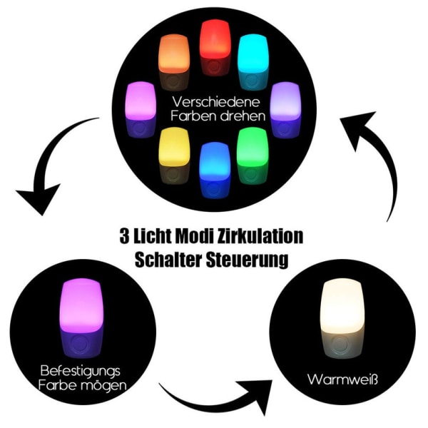 Förpackning med 2 Nattljussockel färg flerfärgad