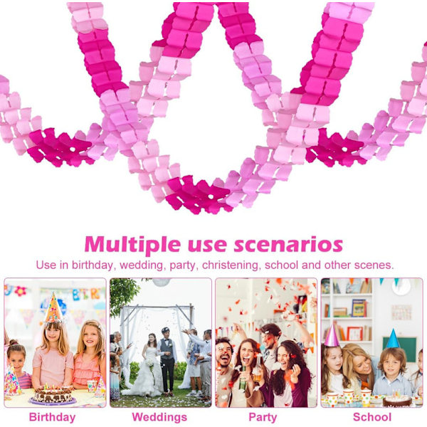 Garlands Pastel, 6Pcs Hanging Paper Cloverleaf Garland Colorful, Party Garland Paper for Girls Woman