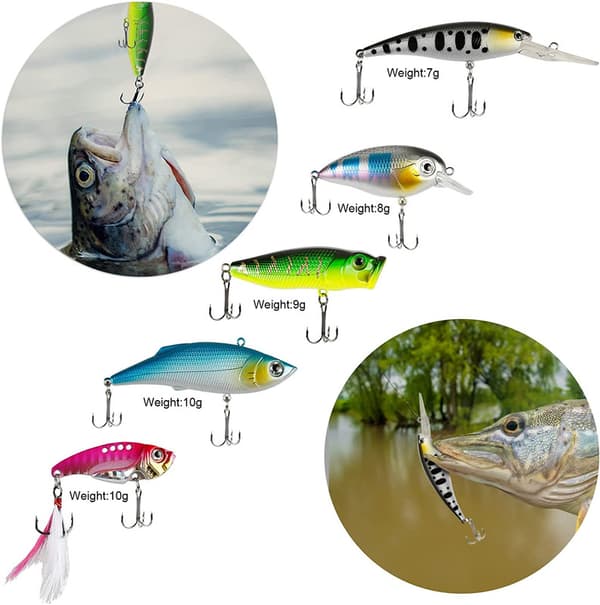 109st Fiskedragset med set inklusive Wobbler Spinnbaits
