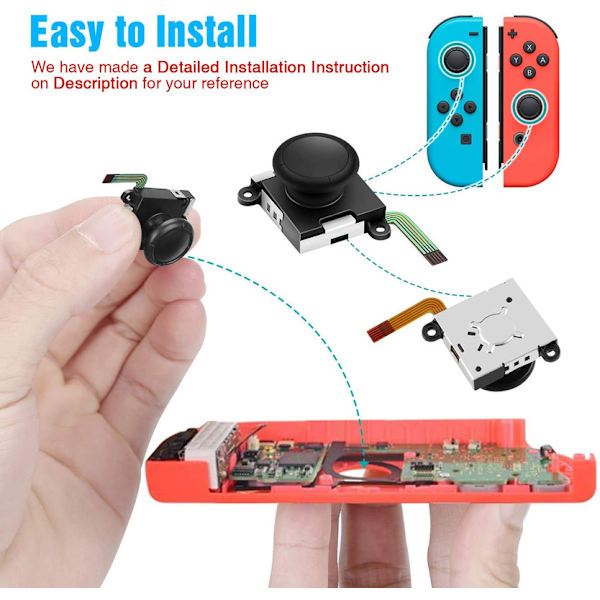 2-pack 3D-kontroller 23 delar reparationssats för Nintendo