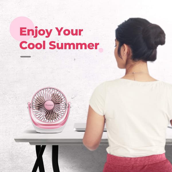 Usb Fan, Small Table Fan With Strong Air Flow And Quiet Operation 3 Speed, 360° Rotating Head