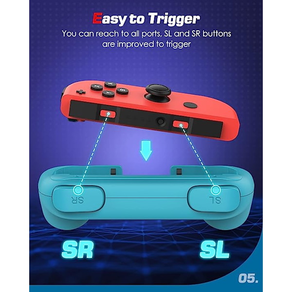 2-Pack Controller MoKo Grip för Switch/Switch OLED-modell (2021)/