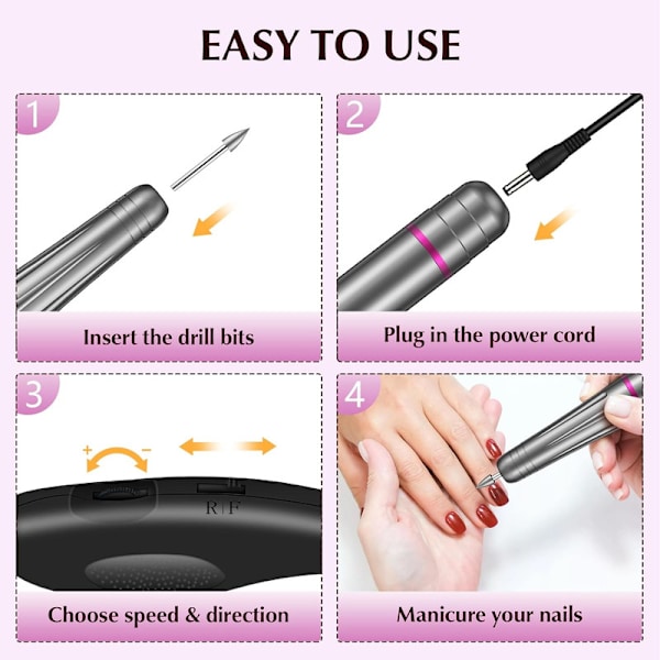 Electric nail files gray