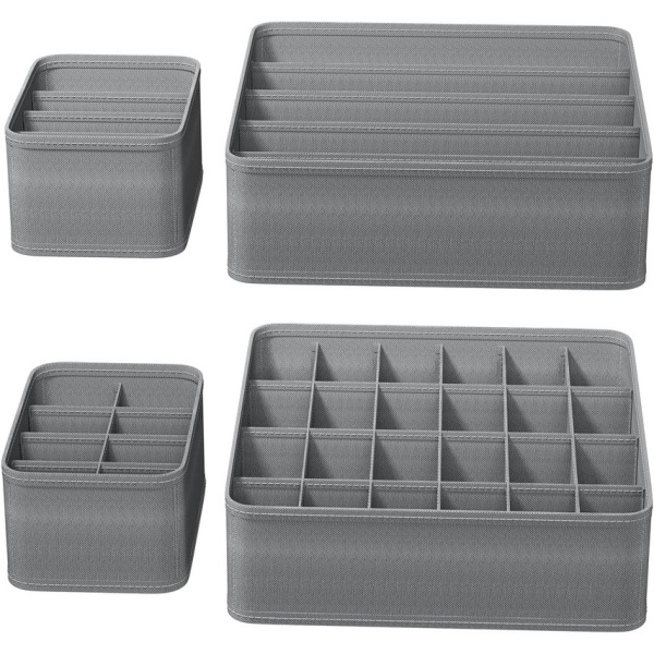 Set of 4 Drawers Organizer, Non-Woven Storage, Mesh Separation Box,