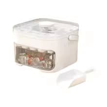 50-Cube Ice Maker with Easy Press Cap Double Layer Ice Cube Maker Refrigerator Household Ice Storage Ice Box