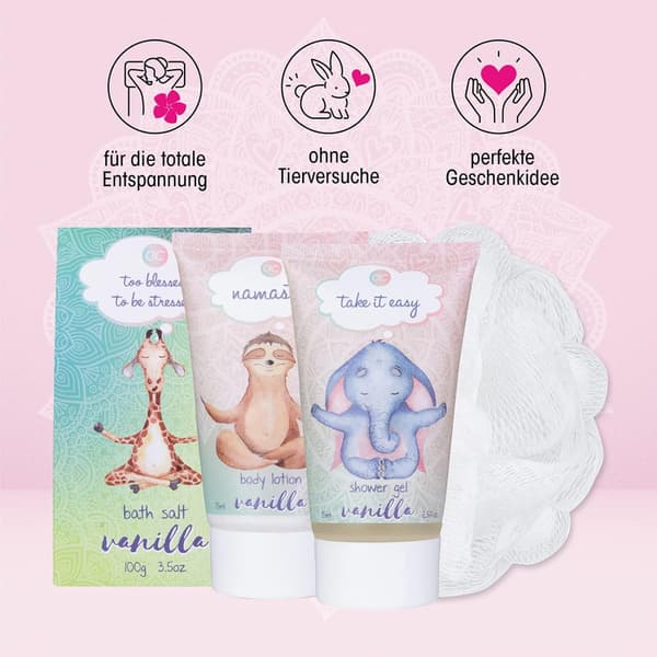 Anti Stress Bad & Dusch Set med Vaniljdoft - Set för kvinnor