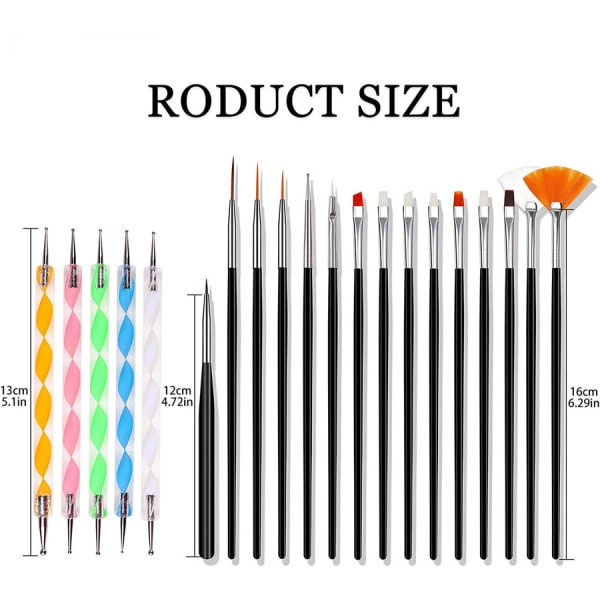 15 Brushes + 5 Dot Pens Nail Art Brushes Nail Brush Nail Art Brush,