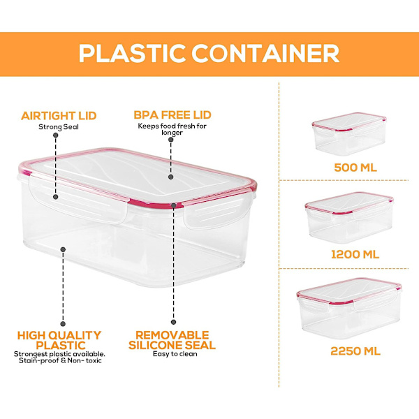 24-pack Fräscha Matlådor med Lock (12 Behållare, 12 Lock) Pantry Lunchbox