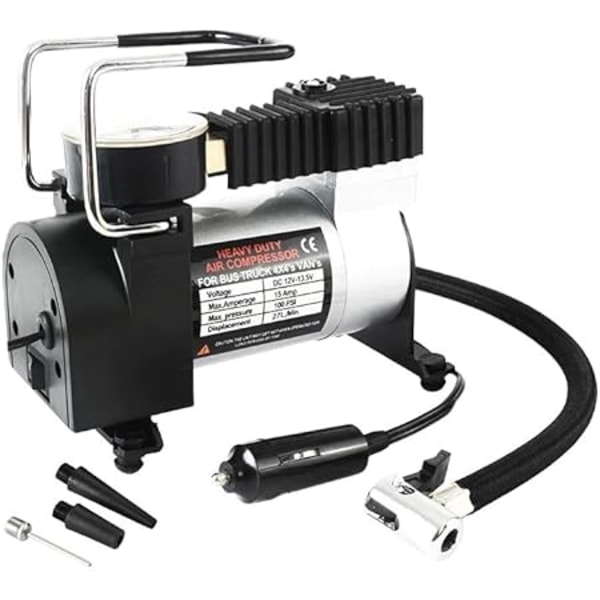 12V luftkompressor med 3-ventilsadapter, luftkompressor för cykel,