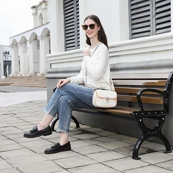 Women's Shoulder Bag, Soft PU Leather Bag Trendy Pattern Lozenge Pattern Adjustable Strap