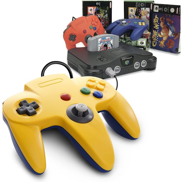 Set med 2 Retro 64-bitars N64 Controller Gamepad