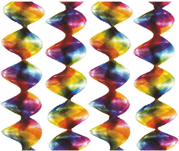 4 Rotor Spirals Rainbow Foil 5 x 60 cm, Decoration
