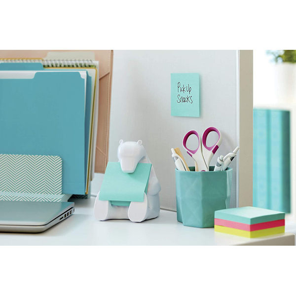 Super Sticky Znotes Dispenser 'Bear', vit, monterad