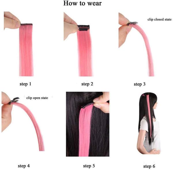 Highlight Hair Extensions Multi Colors Party Highlight Clip