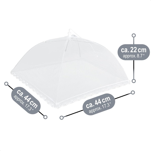 4x Flugskydd - Matöverdrag - Flugskydd för Mat, Mat, Frukt - Täcken & Flugskydd - 44cm (04 Stycken - Vit)