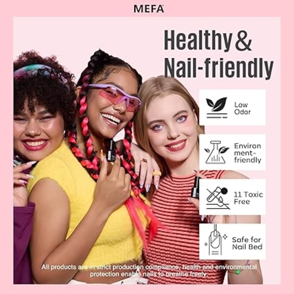 Gellackset med 12 färger, röd rosa nagellack, svart nagellack