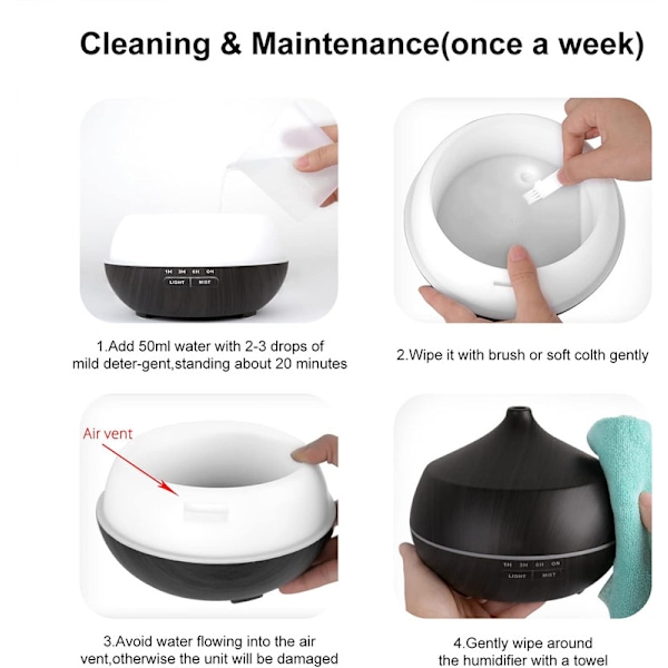 Ultrasonic Essential Oil Diffuser: 400ml Scent Diffuser Aromatherapy Nebulizer Scent Lamp Wood Air