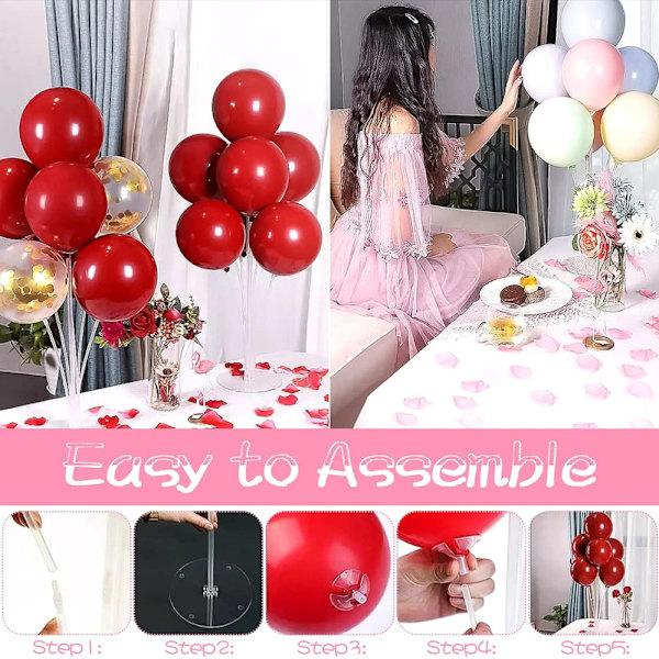 7 ballongmonteringssats, bollbordsstativ, ballonghållare med plaststativ,