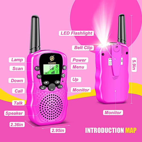 Presenter för flickor 3-10 år, walkie-talkie barn från 3-10 år, leksaker för flickor