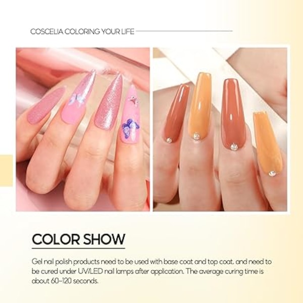 Nagelgelset Lack Semipermanent 10st * 10ml, 36W LED/UV Nagellampa Komplett