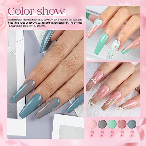 Gel nagellack set med 36 W UV + LED nagellampa 20 st UV-nagellack