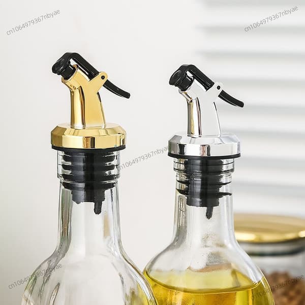 3 unit  Vin Olja Vinäger flaska propp pip Läcksäker munstycke dispenser Silver
