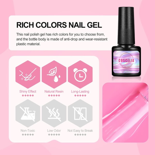 10 färger gellack, nagellack gel nagel soak off gellack UV nagellack nagelset,