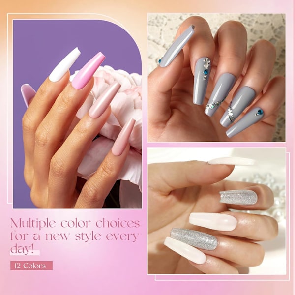 Macaron-serie Gelnagellack Set Gul Vit Rosa 12 Pastellfärger Sommar Vår Set 5ml